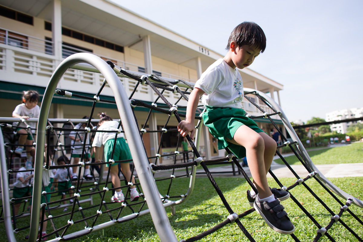 children playing playground